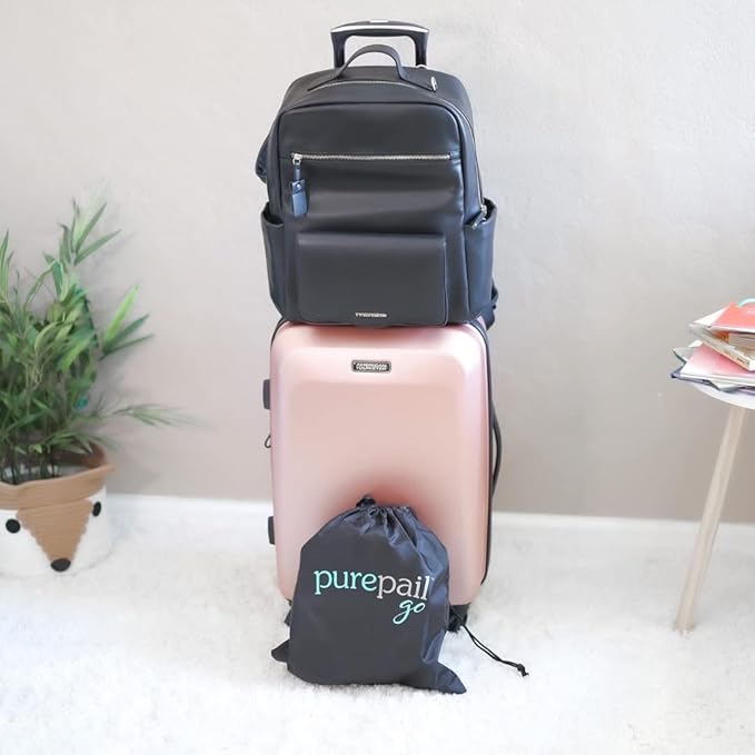 Go Portable Diaper Pail — Aqua — Superior Odor Control with No Added Fragrance — Collapses for On-The-Go — Compact & Space-Saving