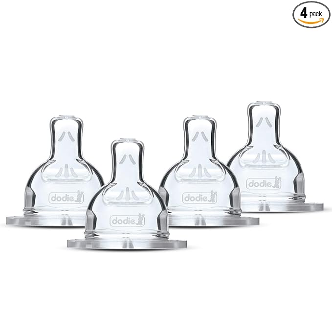 Dodie Pack of 4 Flat Anti-Colic Teats Sensation Flow 3 - Fast