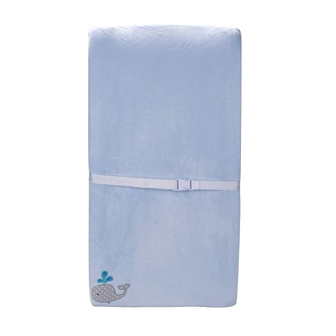 Coral Velvet Nursery Diaper Changing Table Cover Baby Girl Baby Boy Diaper Changing Pad Cover 1PC (Light Blue Whale)