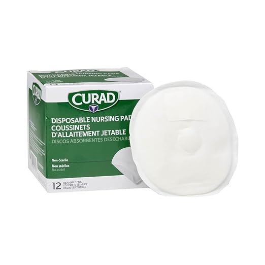 Curad Disposable Nursing Pads for Breastfeeding, Adhesive Strip, 12 per Box