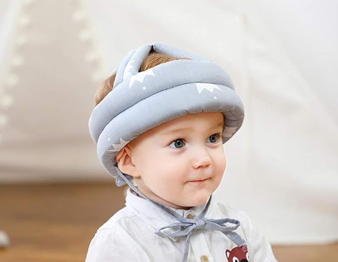 Baby Toddler Infant Head Helmet Kids Children Safety Helmet Head Cushion Protection Hat for Baby Walking Running Crawling(Grey Crown)