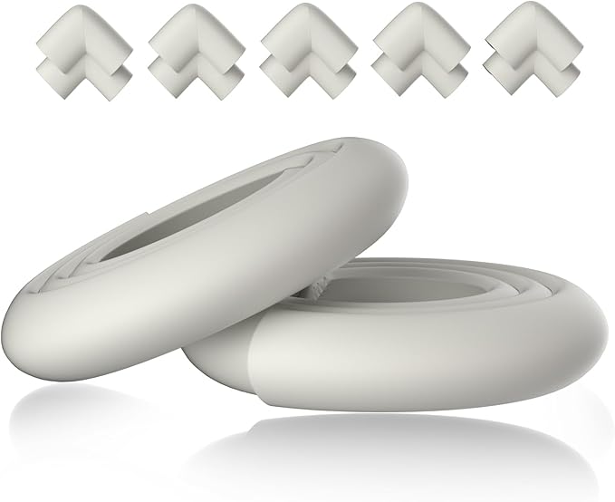 Thick Corner Edge Protector for Baby Proofing, 6.56Ft Furniture Edge Bumper with 10 L-Shaped & Soft Foam Corner Guards,Adhesive Baby proofing Bumper for Table, Small Toddler Bed (White)