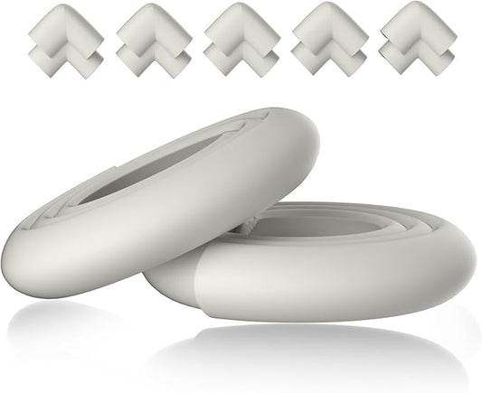 Thick Corner Edge Protector for Baby Proofing, 6.56Ft Furniture Edge Bumper with 10 L-Shaped & Soft Foam Corner Guards,Adhesive Baby proofing Bumper for Table, Small Toddler Bed (White)