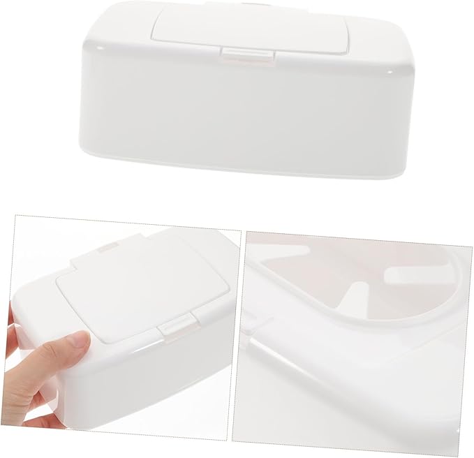 ibasenice 2pcs Storage Box Containers with Lids Toilet Paper Holder Moist Tissue Dispenser Tissue Storage Case Wipes Container Wipe Dispenser White Baby Pp Tissue Paper Makeup Remover