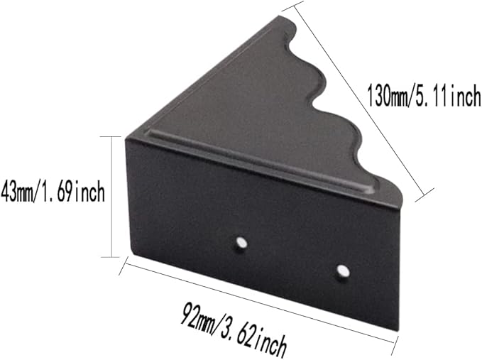 Metal Corner Protector - Set of 4 Black Box Corner Protectors for Edge Safety Guarding Cabinet, Furniture, Desk, and Case. Thickened Hardware for Enhanced Protection