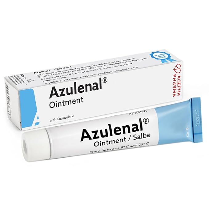 Azulenal Ointment with Guaiazulene | Wound and Healing Ointment for Diaper Rashes, Itches, Cuts, Burns, & Sore Nipples | Suitable for Use for Babies and Nursing Mothers | Made in Europe