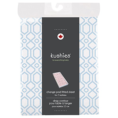 Kushies Change Pad Fitted Sheet Flannel, Octagon Blue