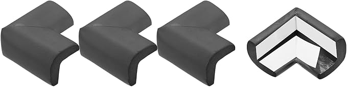 uxcell Corner Guards Edge Protectors, 4Pack Foam Safety Bumper L Shape, 55mm/2.16"(L) for Furniture Corner Table Edge Guard, Black