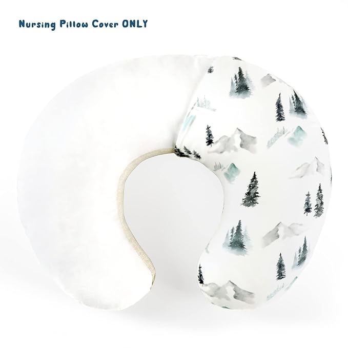 GRSSDER Nursing Pillow Cover Stretchy Minky Removable Nursing Covers for Breastfeeding Pillows, Ultra Soft Comfortable Slipcover for Boys, Wild Forest Pattern