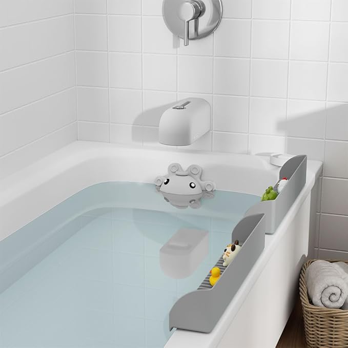 Bathtub Faucet Cover, Soft Silicone Bath Faucet Cover for Kids, Bath Spout Cover for Tub, Faucet Covers for Bathtub Safety, Toddler Bath Tub Water Spout Cover, Universal Fit (Grey)