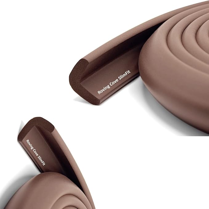 Slim-Fit 27ft Edge 8 Corners - Bundle & Save - RovingCove Slimfit Edge Corner Guards, Coffee Brown