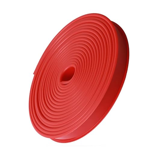 2m U Shape Self Adhesive Veneer Edge Banding, Flexible Self-Adhesive Soft TPE Edge Tape, Flexible Furniture Edge Trim, Wooden Board Edging Strips for Cabinet Repair（Red-25mm）