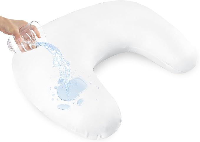 Hooyax Waterproof Nursing Pillow Cover, Stretchy Nursing Covers for New-Designed Breastfeeding Pillows, Adorable Infant Feeding Pillow Slipcover for Baby Boy and Girls (White)