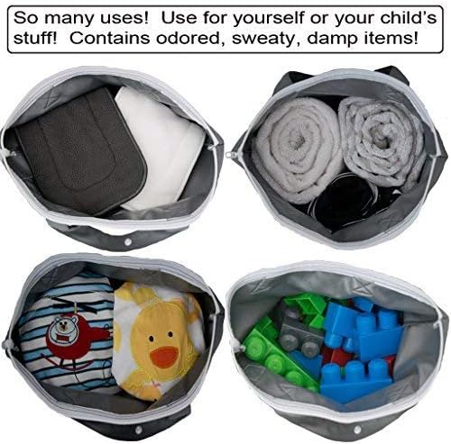 Wet Bag for Baby Cloth Diapers, Wet Dry Bag Wet Swimsuits and Towels, Breast Pump Parts, Travel, Gym, Yoga, Soiled Clothing (One Gray Bag)