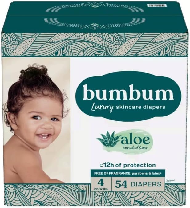 Bum-Bum Luxury Fragrance-Free Disposable Diapers Count-54 (Size-4)