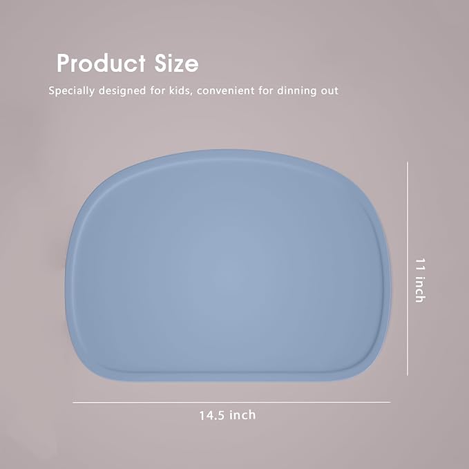 Cuddle Campus Set of 3 Silicone Placemats with Raised Edges for Kids,Toddlers,Babies, Non-Slip Dinning Table Mat, Baby Eating Mat, Food Mat Set 1