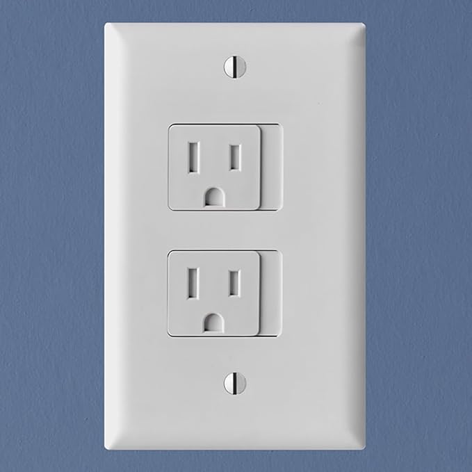 5 Pack - SnapPower SafePlate - [For Decor Outlets] Self-Closing Safety Cover Plate - Child-Proofing Wall Plate Helps Protect Baby From Electrical Shock (Decor)