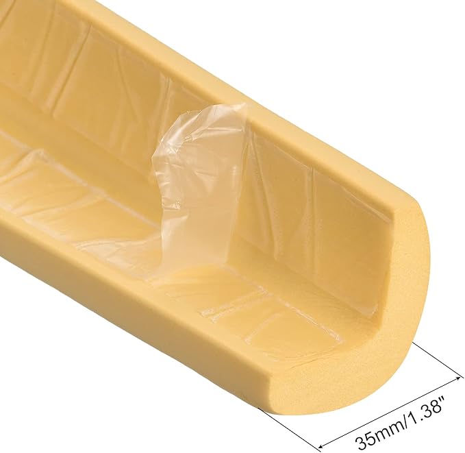 uxcell Corner Guards Edge Protectors 16.4ft(5M), Foam Safety Bumper L Shape for Furniture Corner Table Edge Guard, Wood