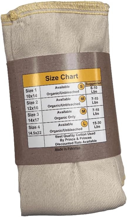 Geffen Baby 100% Unbleached Cotton Prefold Diapers – Ultra-Soft, Reusable & Absorbent | Natural, Washable Baby Cloth Diapers for Sensitive Skin & Multi-Use