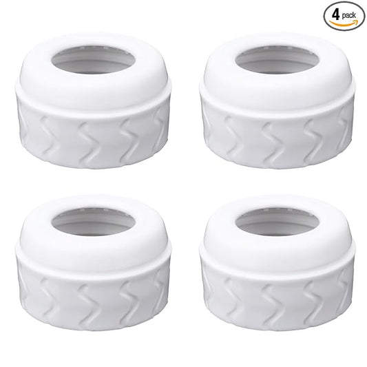4pcs Bottle Nipple Collars Rings, Compatible with Dr. Brown's Narrow Plastic & Glass Bottles Bottles 4oz & 8oz No Leak or Spills Replacement Bottle Nipple Ring Collars Baby Feeding Accessories