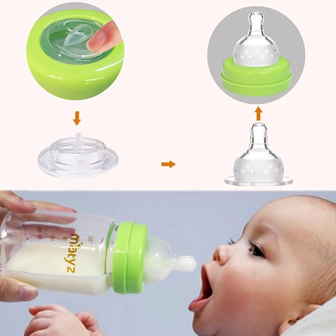 Matyz 6-Pack Borosilicate Glass Breast Milk Bottles (6 oz, 3 Colors) - Wide Neck Breastmilk Collection and Storage Bottle - Formula Storage Bottles Compatible with Medela Avent Spectra Pumps