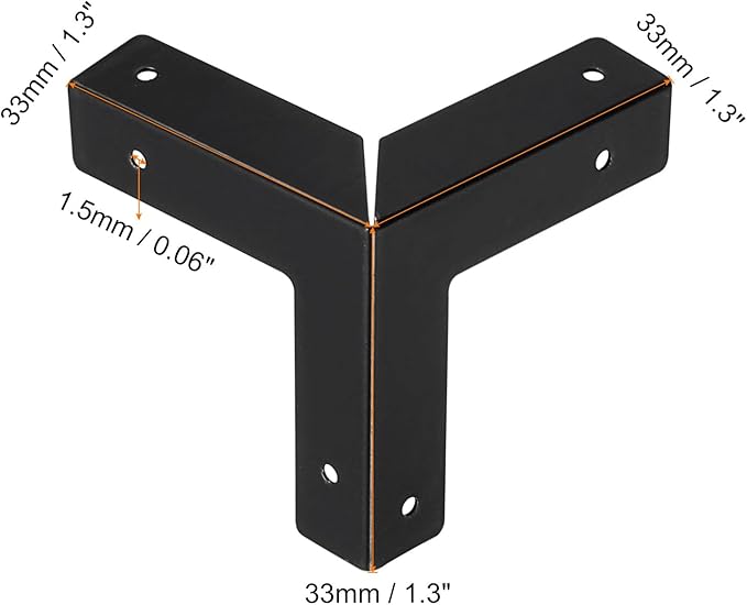 uxcell Metal Box Corner Protectors Edge Guard Protectors 33 x 33 x 33mm Black 16pcs