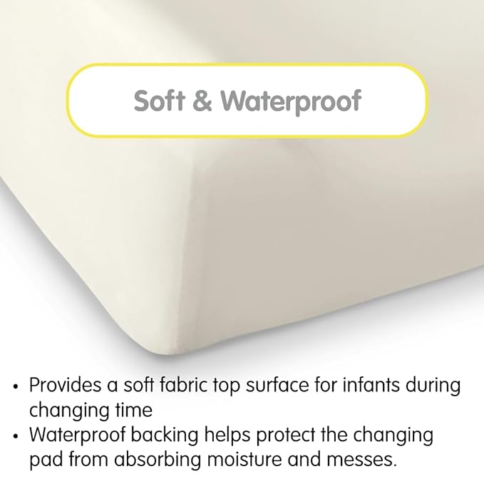 BreathableBaby Waterproof Cover, for 32" x 16"/81 x 41 cm Changing Pad, Ecru (2-Pack)