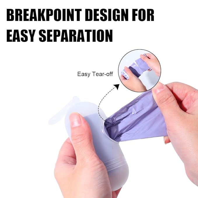 USBOO Disposable Diaper Bags for Baby | 8 Refill Rolls (120 Pack) | Lavender Scented | Baby Poop Bags with Dispenser | Essential for Travel and Quick Change on The Go