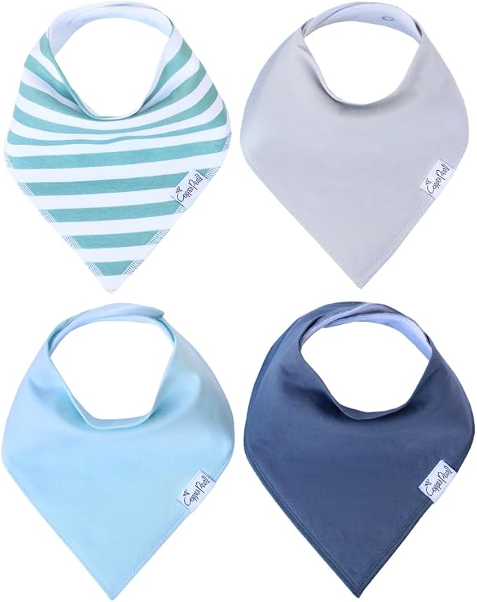 Copper Pearl Baby Bandana Bibs, 4 Pack
