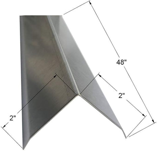 Brushed 304 Stainless Steel Corner Guards, 48" Wall Protectors, 20ga & 16ga, Available in 1/2" to 4", Multi-Pack Options (1, 2, 5, or 10) (1, 2 x 2, 20ga, with Hug Edges)