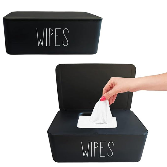 Moorfowl 2 Pack Baby Wipes Dispenser for Bathroom,7.28" L * 4.80" W * 2.75" H, Flushable Wipes Holder Container Sleek Funny Nursery and Baby Registry Essential
