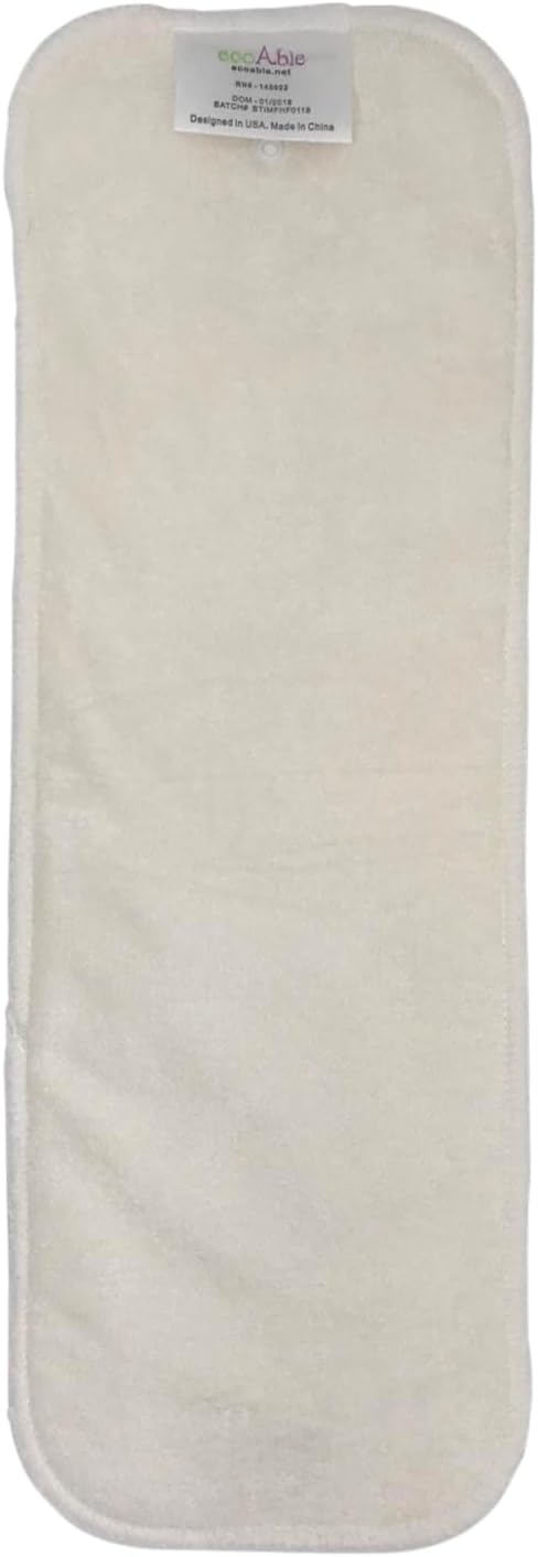 EcoAble Diaper Booster Pads – Snap-in Rayon Inserts for Cloth Diapers | Add Absorbency | Reusable & Trim Fit (Size 2 / Inserts ONLY, 3-Pack)