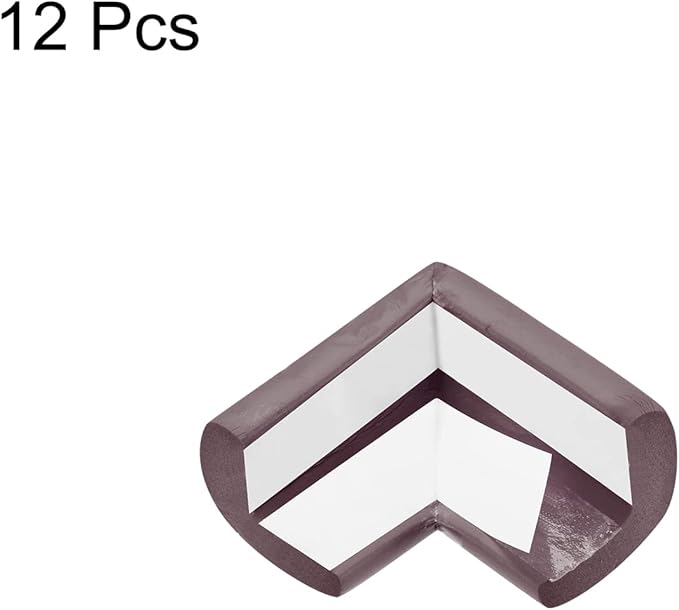 uxcell Corner Guards Edge Protectors, 12Pack Foam Safety Bumper L Shape, 55mm/2.16"(L) for Furniture Corner Table Edge Guard, Brown