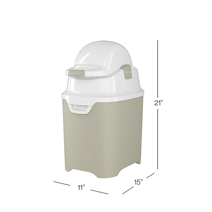 Foundations Mini Diaper Pail with Airtight Lid, Durable & Odorless Diaper Disposal, Large Capacity, Holds up to 30 Newborn Diapers, Refill with Any Bags, Baby Registry Gift - Sand