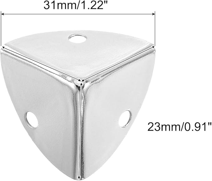 uxcell 20 Pcs Metal Corner Protectors, 23mm Box Edge Guard Protector, with Mounting Screws for Furniture Cabinet Speaker Protection Home Decorative, Silver