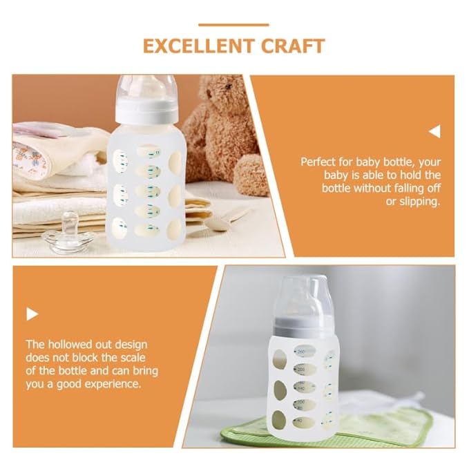 8 Pcs Bottles for Baby Bottle Case Nursery Bottle Sleeves Pigeon Supplies Silicone Baby Bottle Cover Feeding Baby Bottle Sleeve Milk Bottle Glass White