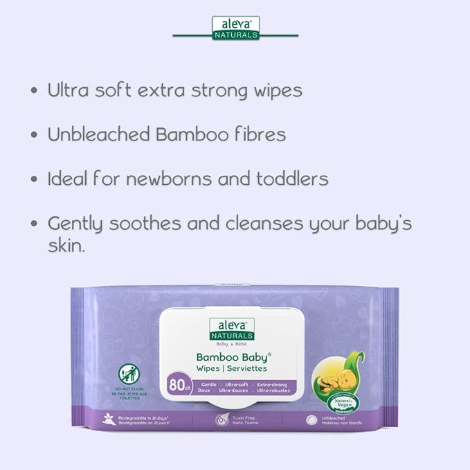 Aleva Naturals Bamboo Baby Wipes - 480 ct