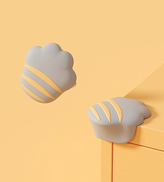 8Pcs Cat Paw Corner Protector Baby - Desk Soft Corner Protectors Guards for Kids Safety - Cute Baby Table Corner Protector Cartoon for Various Furniture Styles (Grey-A)