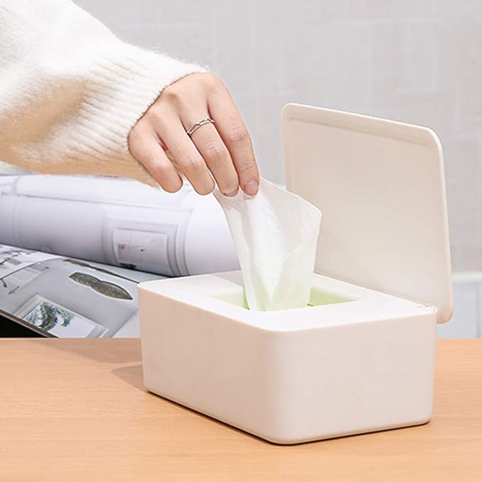 Wipes Holder with Lid, Wet Wipe Dispenser, Tissue Box Case for Home Stores