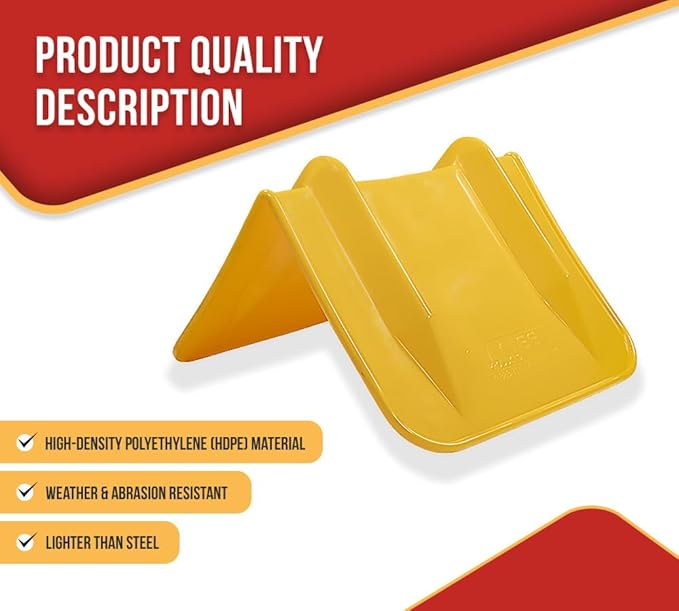 Mytee Products 8"x8"x12" Yellow Flatbed Corner Protector - V Shaped Edge Guard for Tie-Down Winch & Ratchet Straps - Fit 1 Straps Up to 4"- Plastic Corner Protector for Flatbed Trailer Cargo Load
