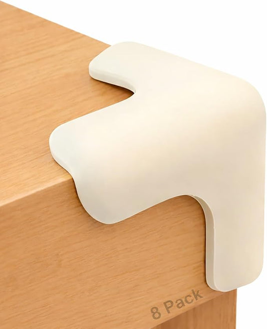 Corner Protector for Baby, 8 Pack EVA Foam Baby Proofing Corner Guards, Soft Y-Shaped Furniture Edge Protectors for Tables and Sharp Corners, Tear-Resistant Updated Design, White