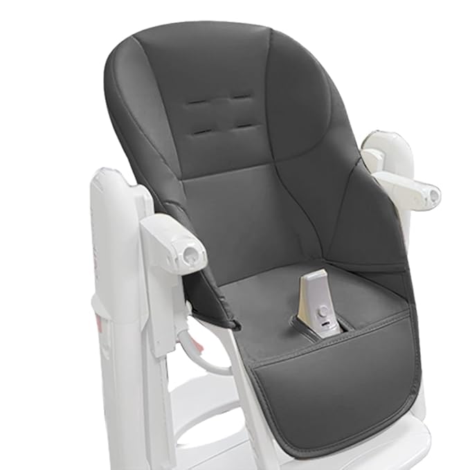 Baby High Chair Cover Replacement | PU Leather Dining Chair Cover with Soft Cushion Seat, Easy to Install High Chair Covers for Baby and Toddler, High Chair Cover Replacement (Black)