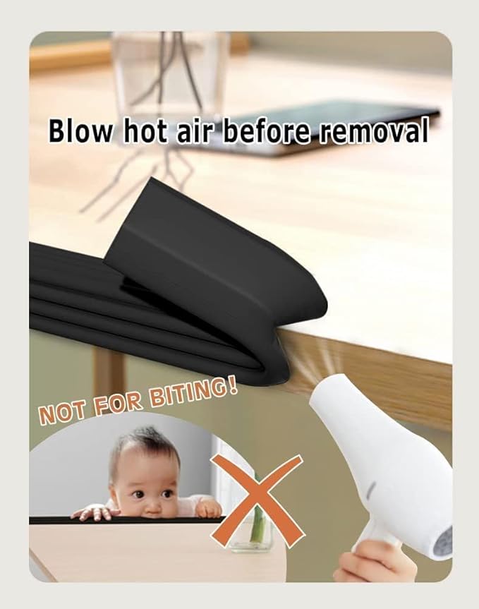 Baby Proofing Edge Corner Protector,Edges with Furniture Desk Edge Cushion& Edge Safety Bumpers,Corner Protector for Baby,Soft Rubber Foam Guard 16.4ft Rice White