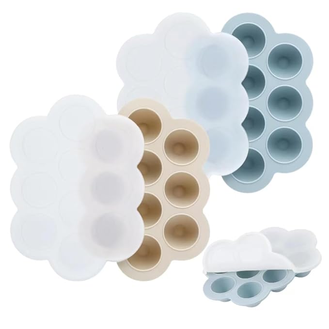 PandaEar Reusable Silicone Baby Food Pouches & 2 Pack Baby Food Freezer Tray