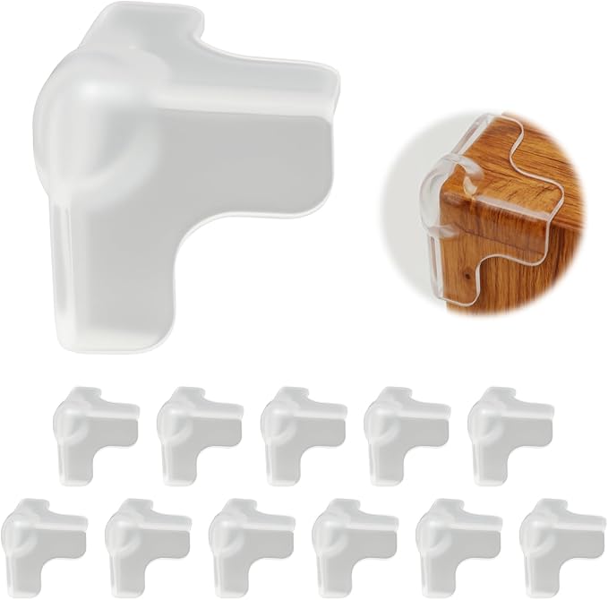 12 PCS Corner Protectors for Baby, Transparent Corner Protectors, Baby Proof Corners and Edges for Wood, Aluminium, Glass, Metals, Marble, Concrete, Edges & Sharp Corners, Which Adopt an Airbag Design