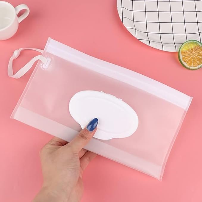 White Baby Wipe Case Travel Holder Keeps Wipes Moist Set of Wet Wipes Holders Cases Portable Travel On The Go Refillable Dispenser Container Waterproof Wipe Container with Sealed