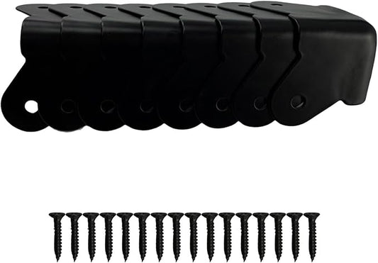 Heavy Duty Black Corner Protectors 8 Pack Iron Edge Guards for Furniture and Boxes Anti Dent Protection with Mounting Screws Powder Coat Finish