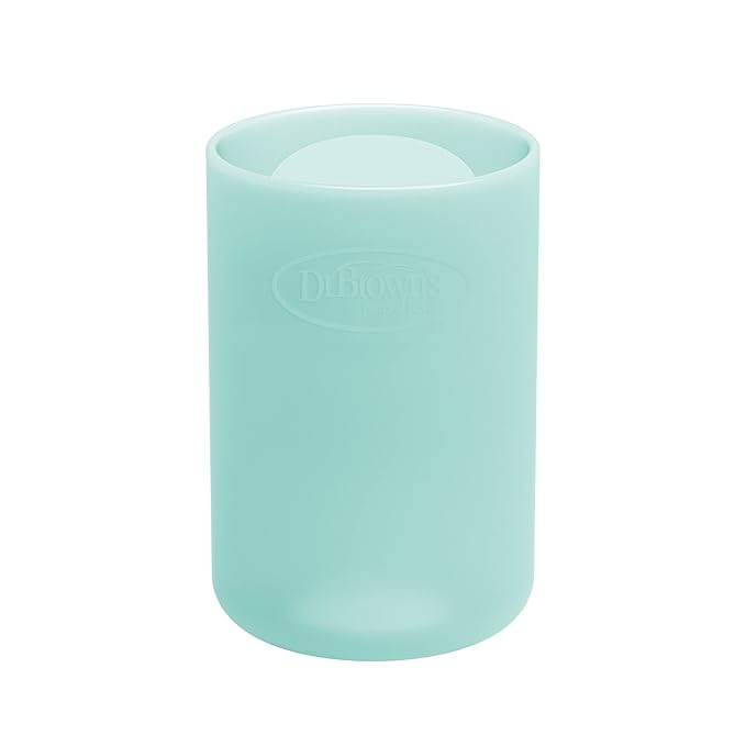 Dr. Brown's Options+ Narrow Glass Bottle Sleeve, 100% Silicone, Mint, BPA-Free, 4 oz, 1-Pack