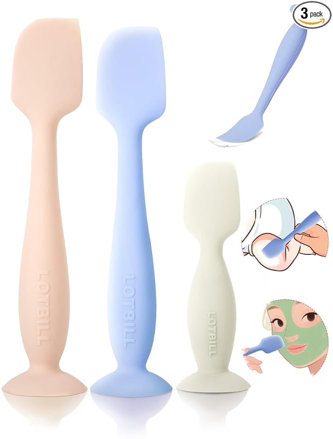 Diaper Cream Spatula, 3 Pack Butt Spatula Baby, Silicone Diaper Cream Applicator, Full-Size + Mini Butt Paste Applicator for Babies, Newborn Baby Necessities(Pink+Purple+Beige)