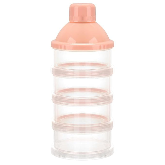 Accmor Formula Dispenser On The Go, 4 Compartments Stackable Formula Container for Travel, Baby Milk Powder Kids Snack Container, BPA Free ﻿